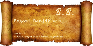 Bagosi Benjámin névjegykártya